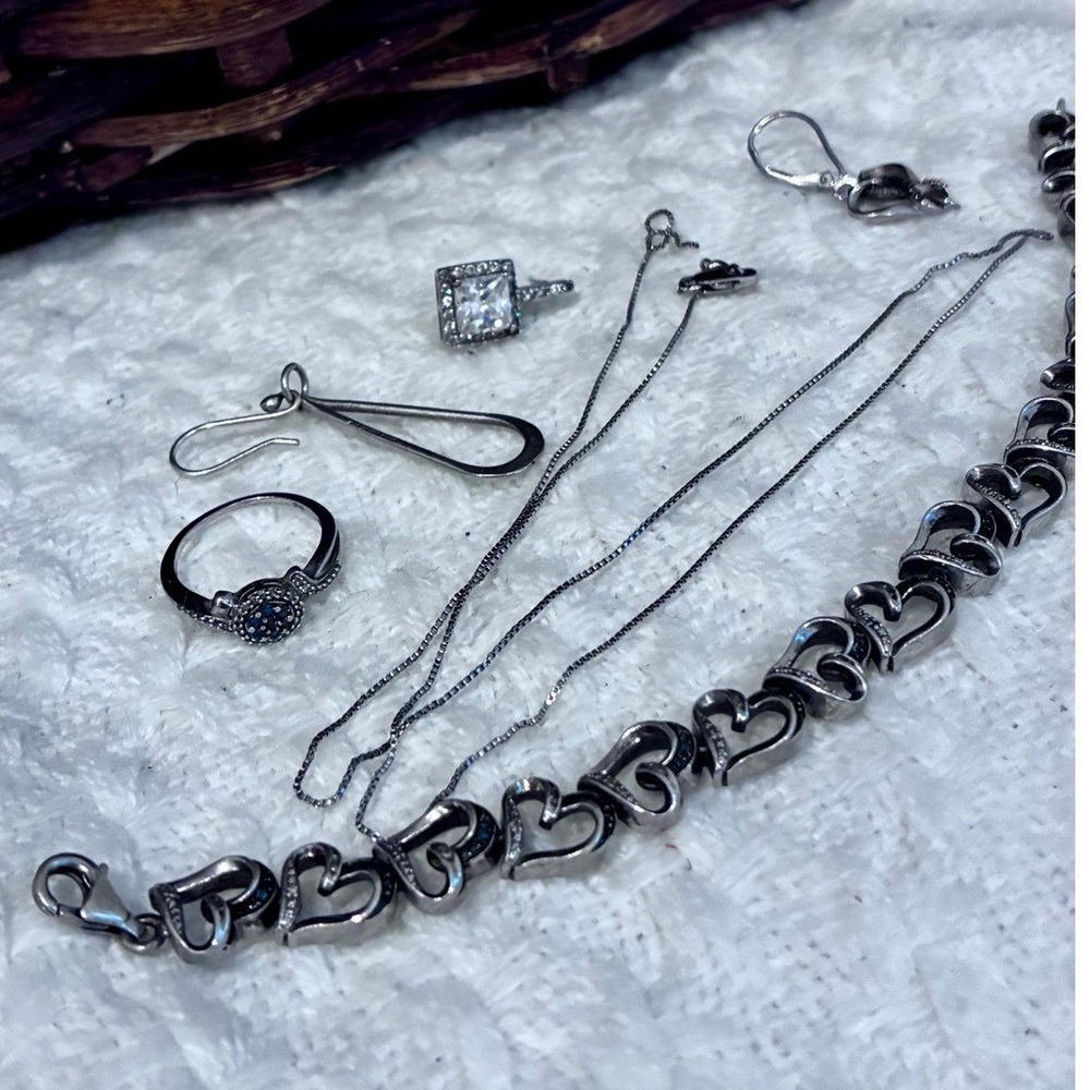 925 Sterling Silver Scrap Jewelry Lot 25g Lab Diamond Repair Resale
